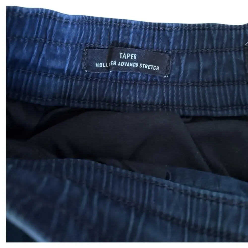Hollister Advanced Stretch Taper Twill Jogger Pants Navy Blue Mens XS